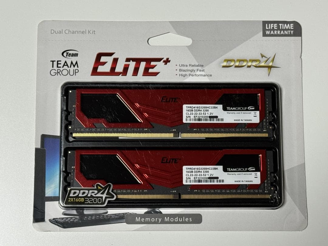 TEAM Elite+ DDR4-3200 32GB(16GB×2) 新品未開封