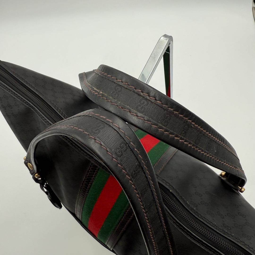 高級　グッチ　GG PVC レザー　シェリーライン　トートバッグ　ボストンバッグ