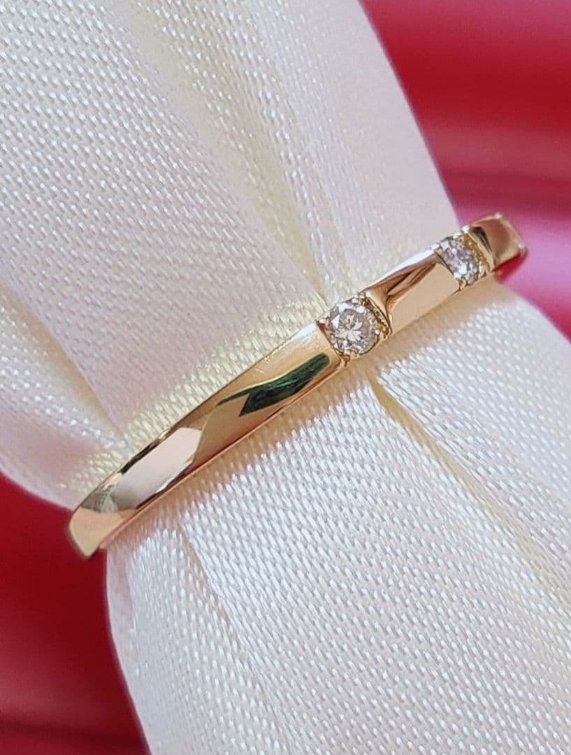 新入荷 未使用品 k18 天然ダイヤモンド 0.10ct リング