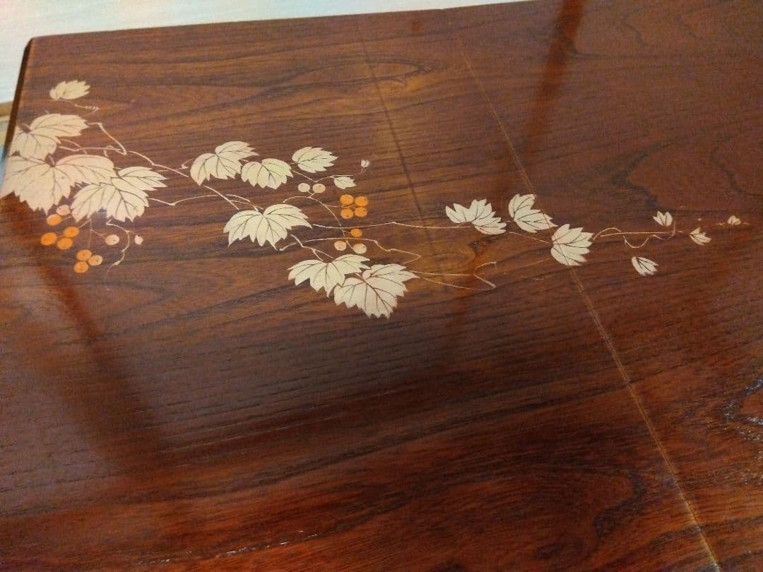 文机　折りたたみ　天板模様あり　アンティーク　昭和レトロ