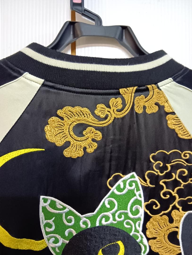 LIN　スカジャン　リバーシブル　L　猫