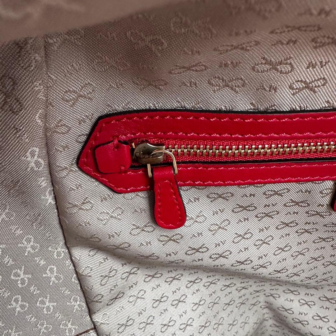 ✨極美品✨アニヤハイドマーチ　リュック　スマイリー　パンチング　カーフレザー　赤