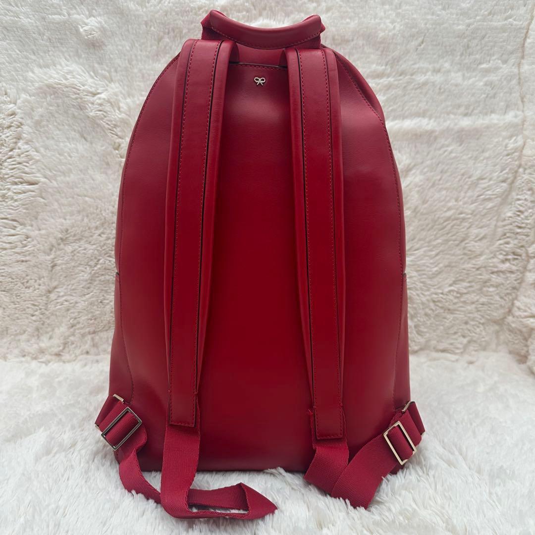 ✨極美品✨アニヤハイドマーチ　リュック　スマイリー　パンチング　カーフレザー　赤