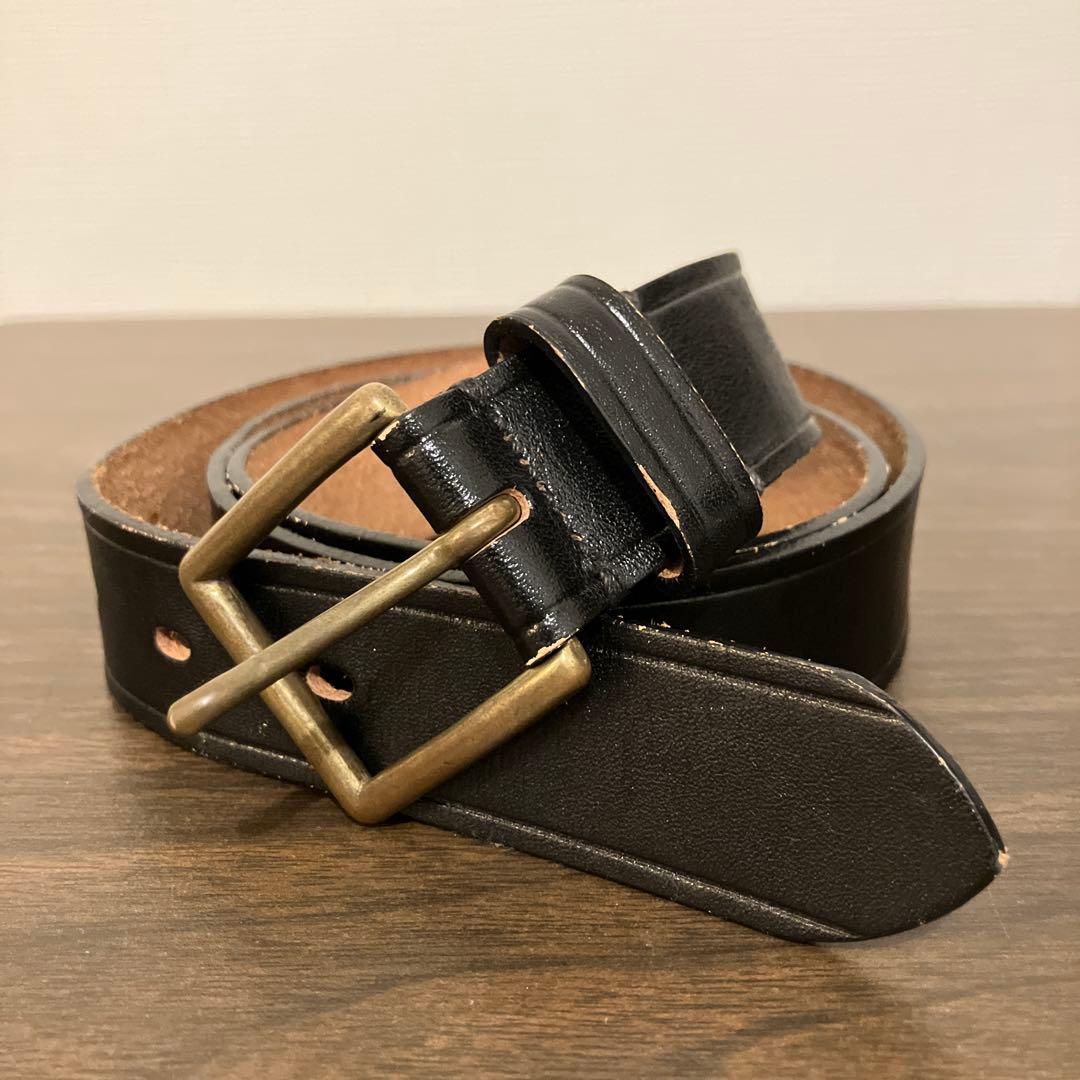 アットラスト ベルト 黒×真鍮 36 (細め)