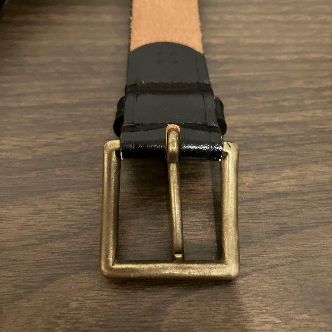 アットラスト ベルト 黒×真鍮 36 (細め)