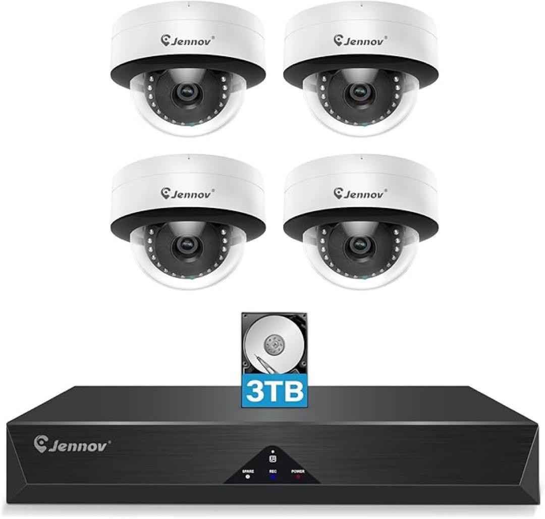 1品限り❤️防犯カメラ4台セット 500万画素 800万画素対応可能 3TBHDD
