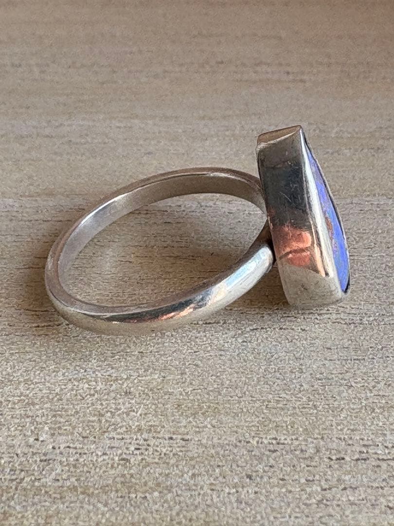 セール オーストラリア産 ボルダーオパール シルバーリング 海中 13.5号