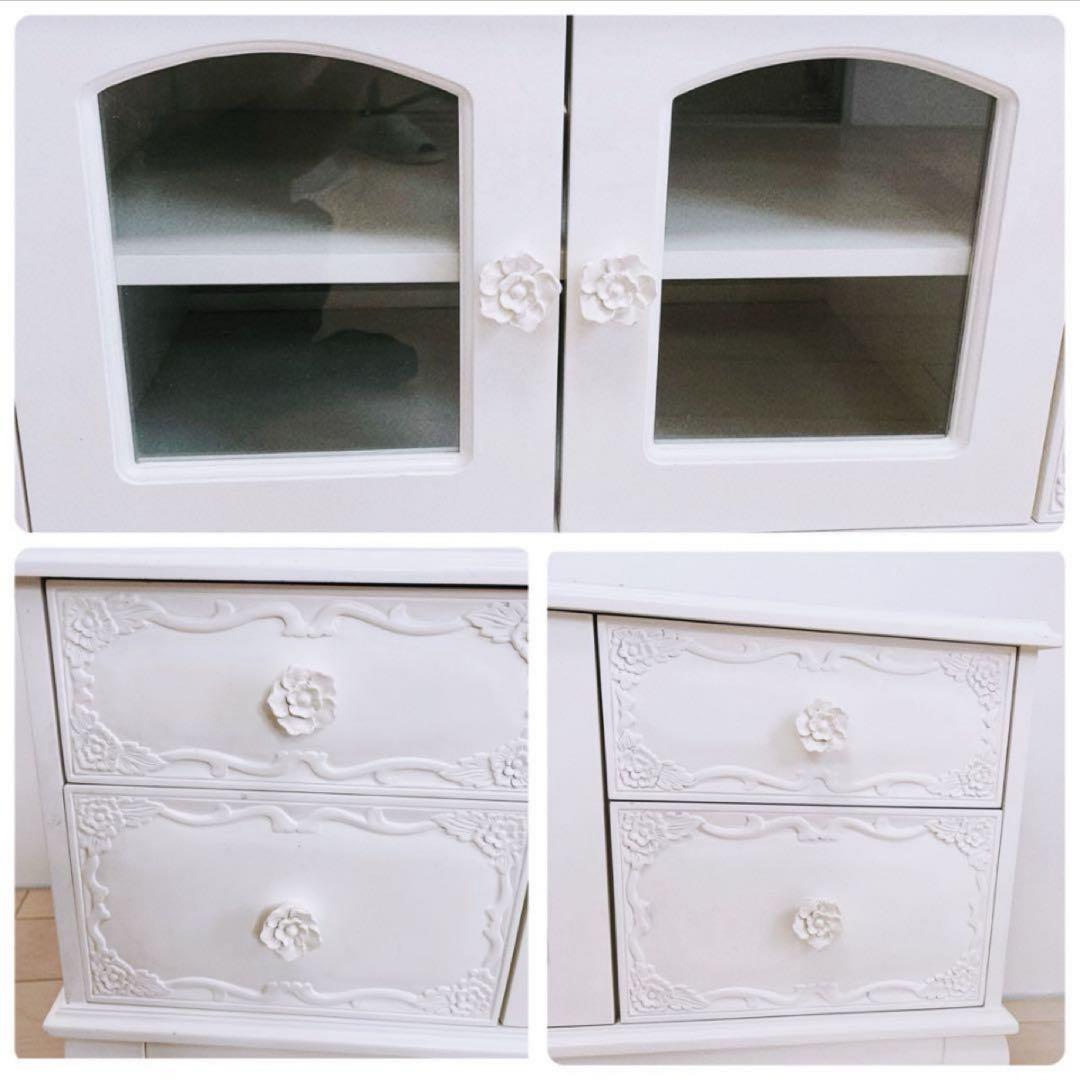 ロココ調　猫足　テレビ台　ホワイト　120サイズ　姫系家具　送料込み