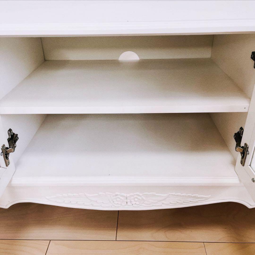 ロココ調　猫足　テレビ台　ホワイト　120サイズ　姫系家具　送料込み