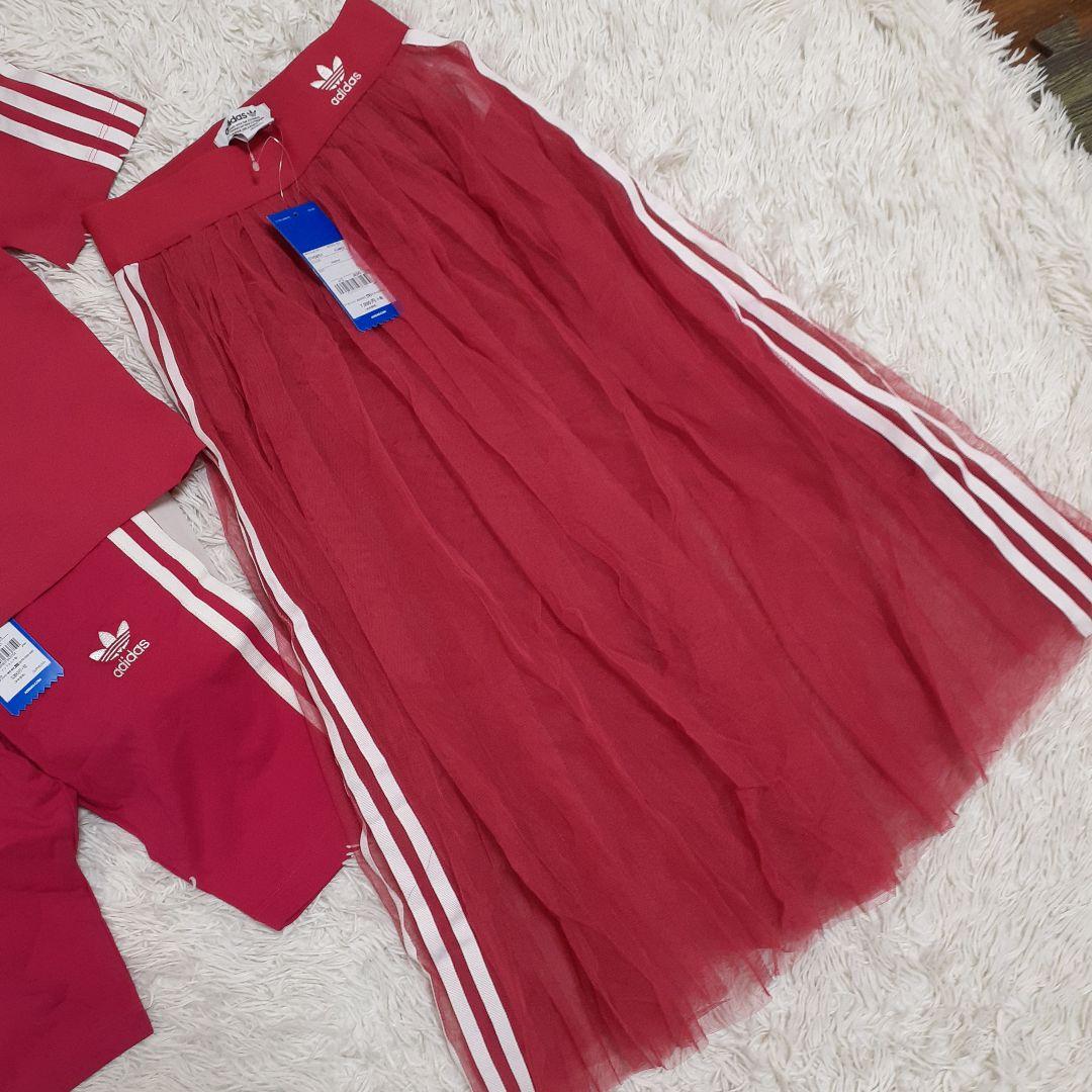 未使用　アディダス　オリジナルス　シャツ　パンツ　チュールスカート　３本線