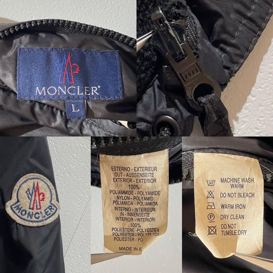 モンクレール HUSKY ハスキー リバーシブル ボアジャケット ブラック L