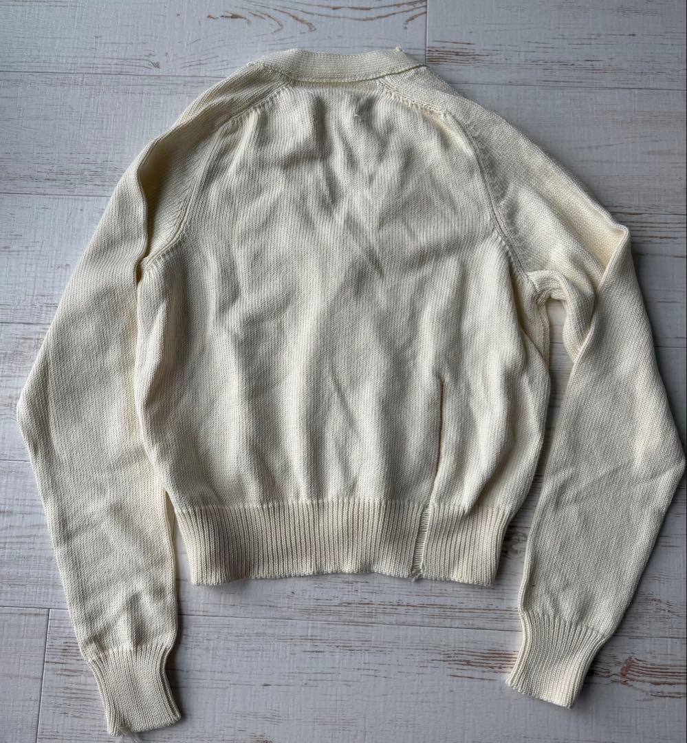 アイボリーリブ編みカーディガン XS