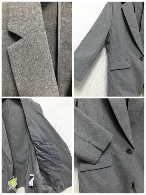 新品☆17号LL♪グレー系♪サマースーツ3点♪ストレート＆テーパード☆r650