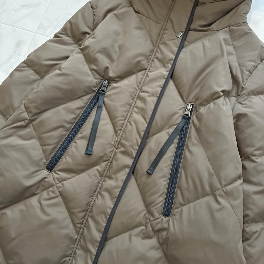 美品 スコットクラブ♡バイカラーロングダウンコート カーキ キルティング 9号