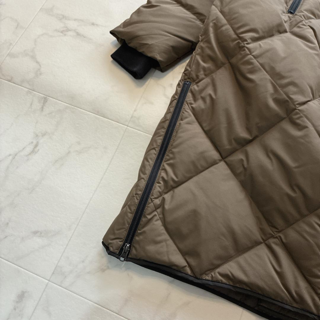 美品 スコットクラブ♡バイカラーロングダウンコート カーキ キルティング 9号