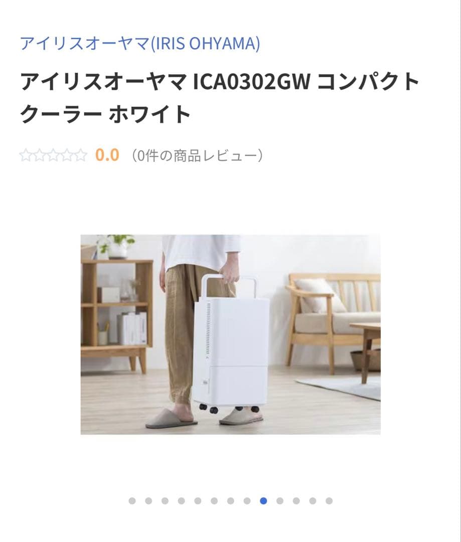 アイリスオーヤマ　スポットクーラー　ICA0302GW 2025年