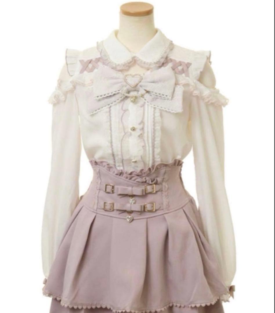 リズリサ lizlisa BIGリボンオープンショルダーブラウス　長袖