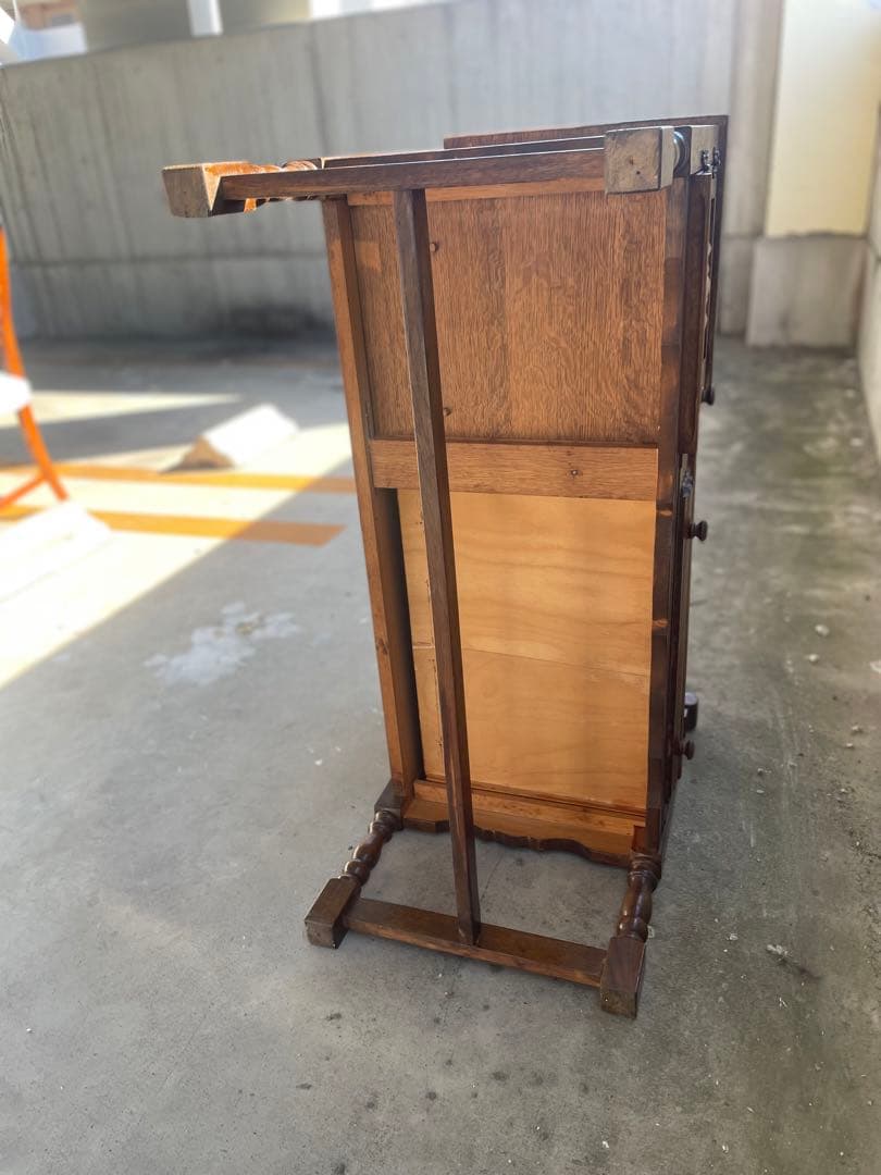 テレフォンベンチ オーク材電話台 引き出し付き