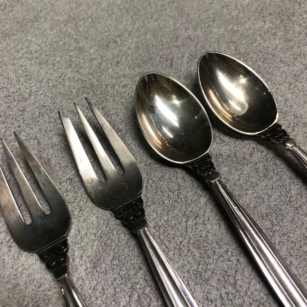 f13  ジョージジェンセン銀スプーンフォークset