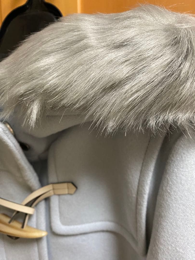 shipsシップス　ライトブルー ダッフルコート ファー付き