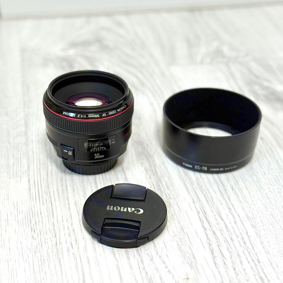 Canon 50mm f/1.2L レンズ ES-78付き