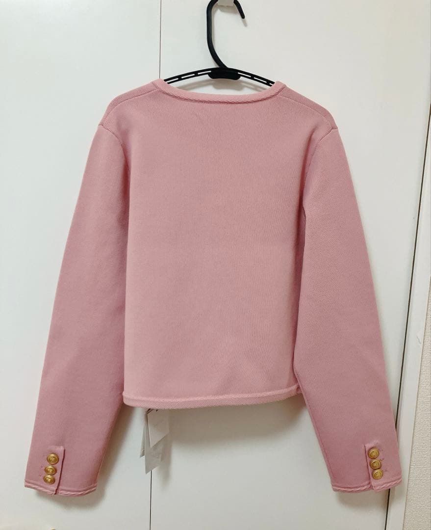 celford セルフォード　トリム総針カーディガン　ピンク