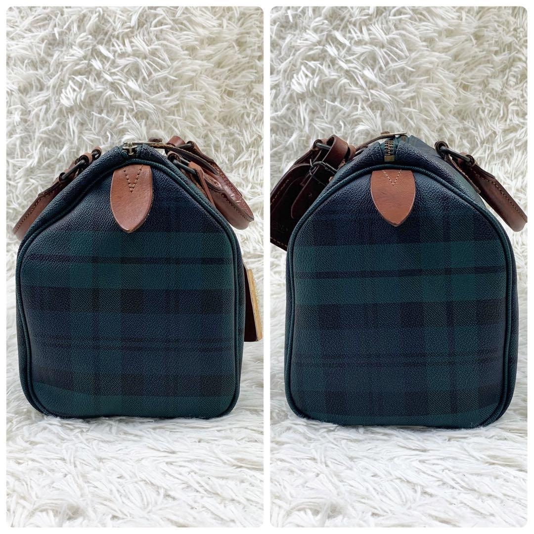 【✨極美品✨】 ラルフローレン ミニボストンバッグ チェック柄 グリーン