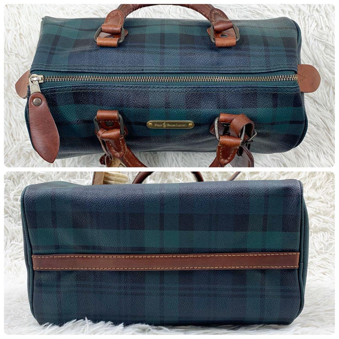 【✨極美品✨】 ラルフローレン ミニボストンバッグ チェック柄 グリーン