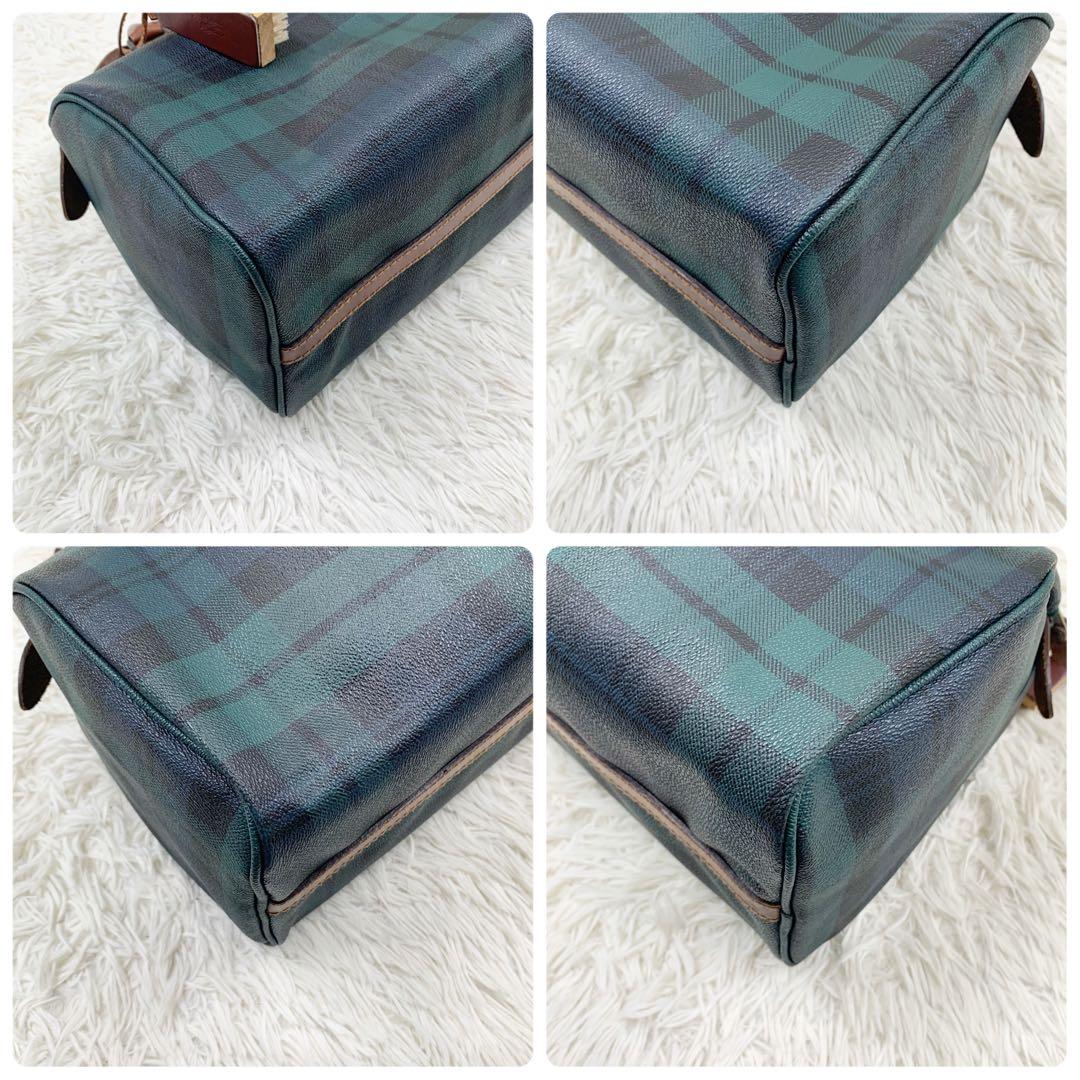 【✨極美品✨】 ラルフローレン ミニボストンバッグ チェック柄 グリーン