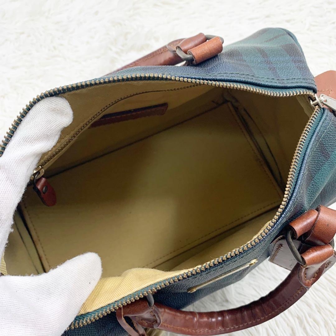 【✨極美品✨】 ラルフローレン ミニボストンバッグ チェック柄 グリーン