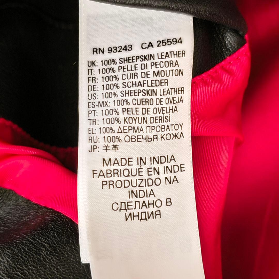 DIESEL 裏地赤 ラムレザー シープスキン シングルライダースジャケット L
