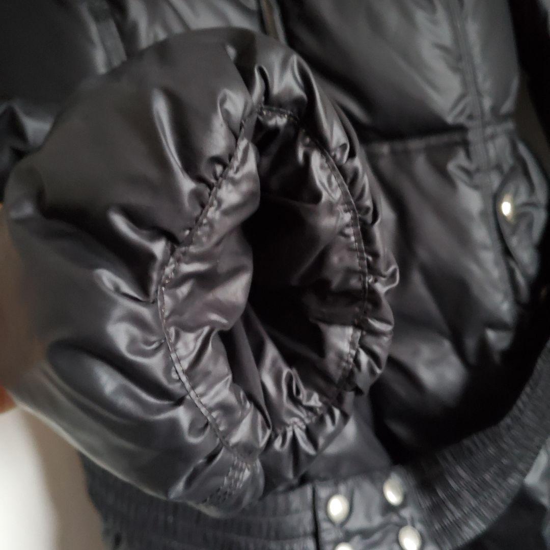 極美品 高級ダウン　リアルファー 光沢 黒　ジャケット Y2K　コート　平成