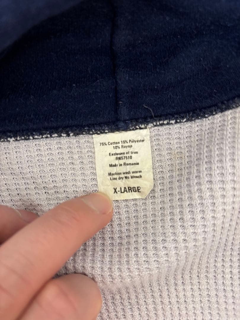 k*迎様 【ルーマニア製】 フルジップパーカー ネイビー XL ダブルフェイス