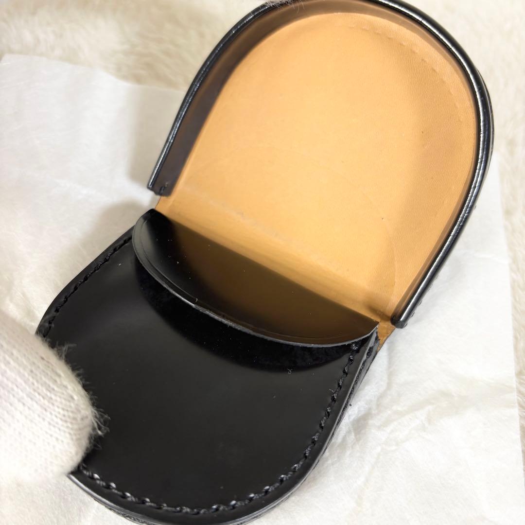 【大峡製鞄】大峽製鞄 美品 箱 袋付き コードバン 小銭入れ ケース 黒