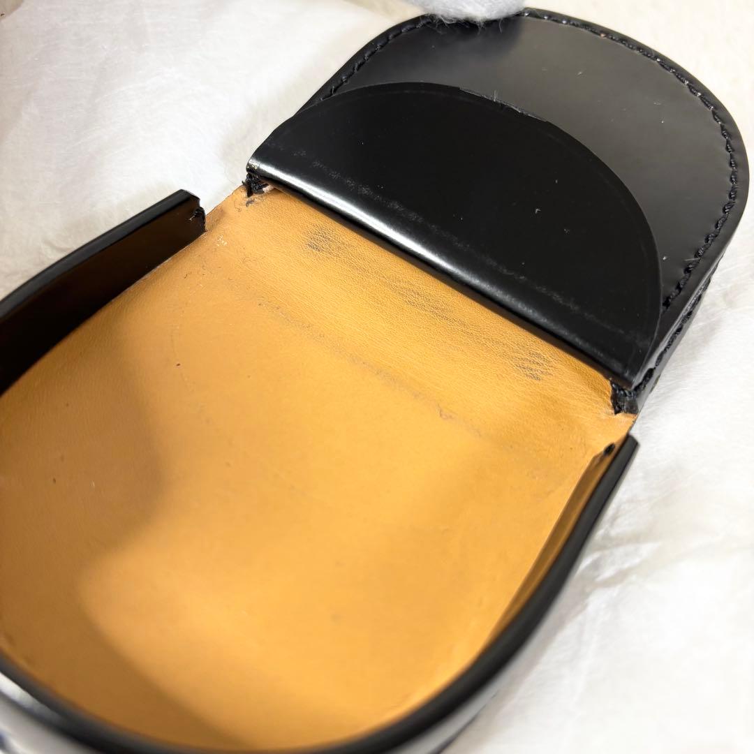 【大峡製鞄】大峽製鞄 美品 箱 袋付き コードバン 小銭入れ ケース 黒