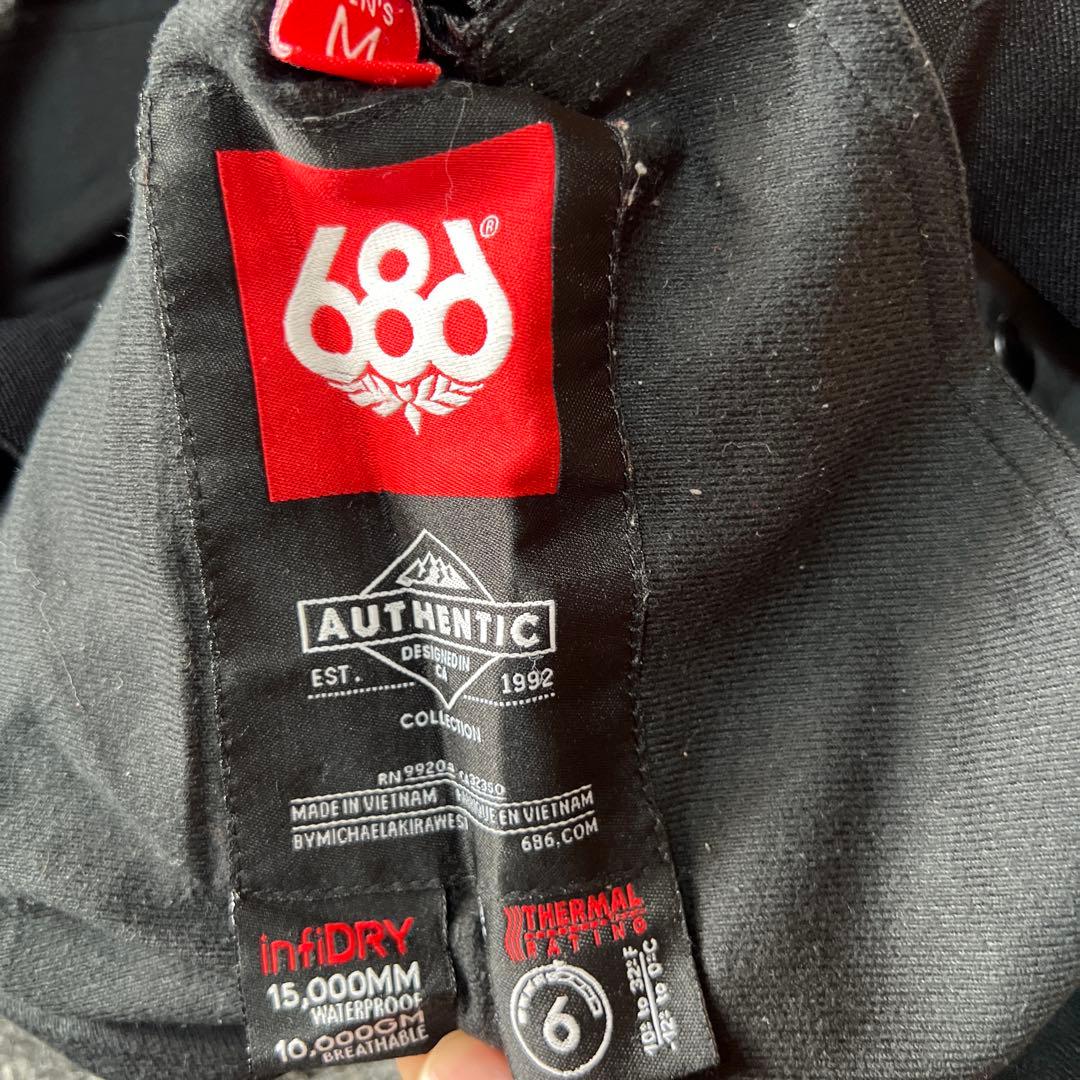 686シックスエイトシックススノーボード オーバーオール　ビブパン