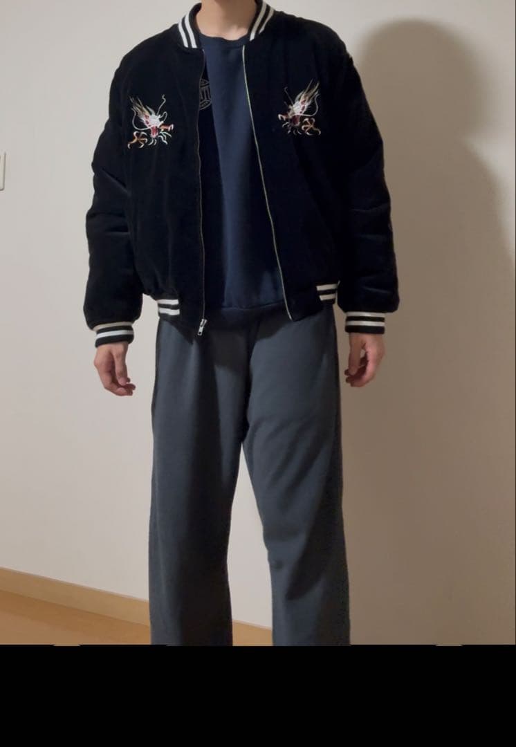 ゆう　TDR スカジャン　別珍　vintage ベロア生地