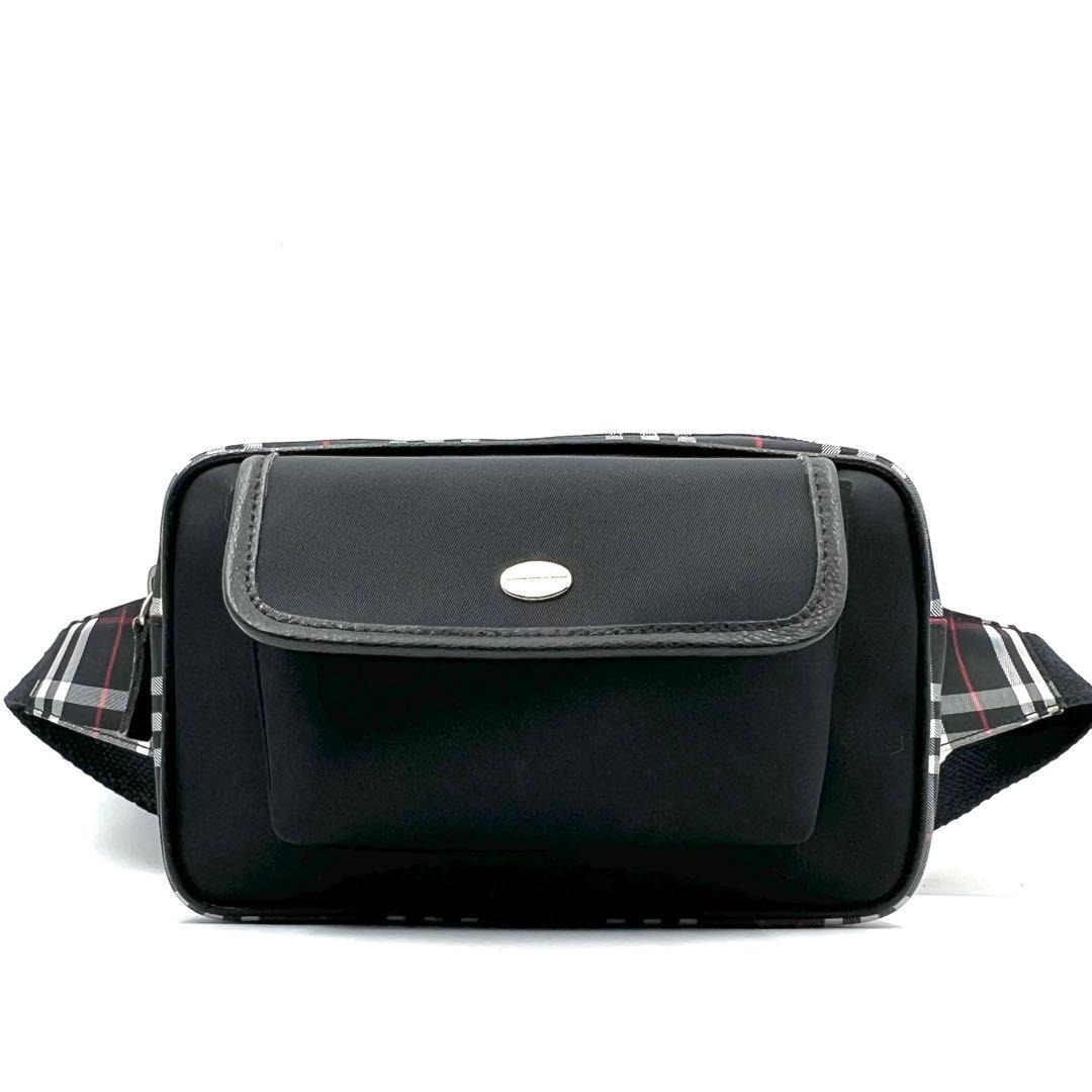 《美品》BURBERRY ノバチェック キャンバス ウエストポーチ ボディバッグ