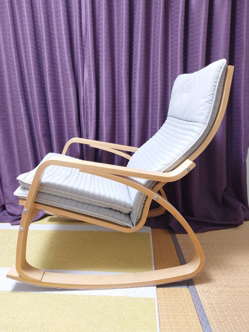 イケア IKEA ポエング ロッキングチェア オットマンセット