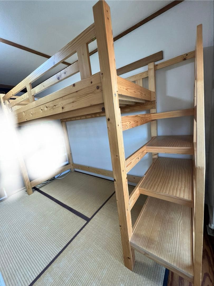 【チャコレッタ】木製階段付きロフトベッド エスパス
