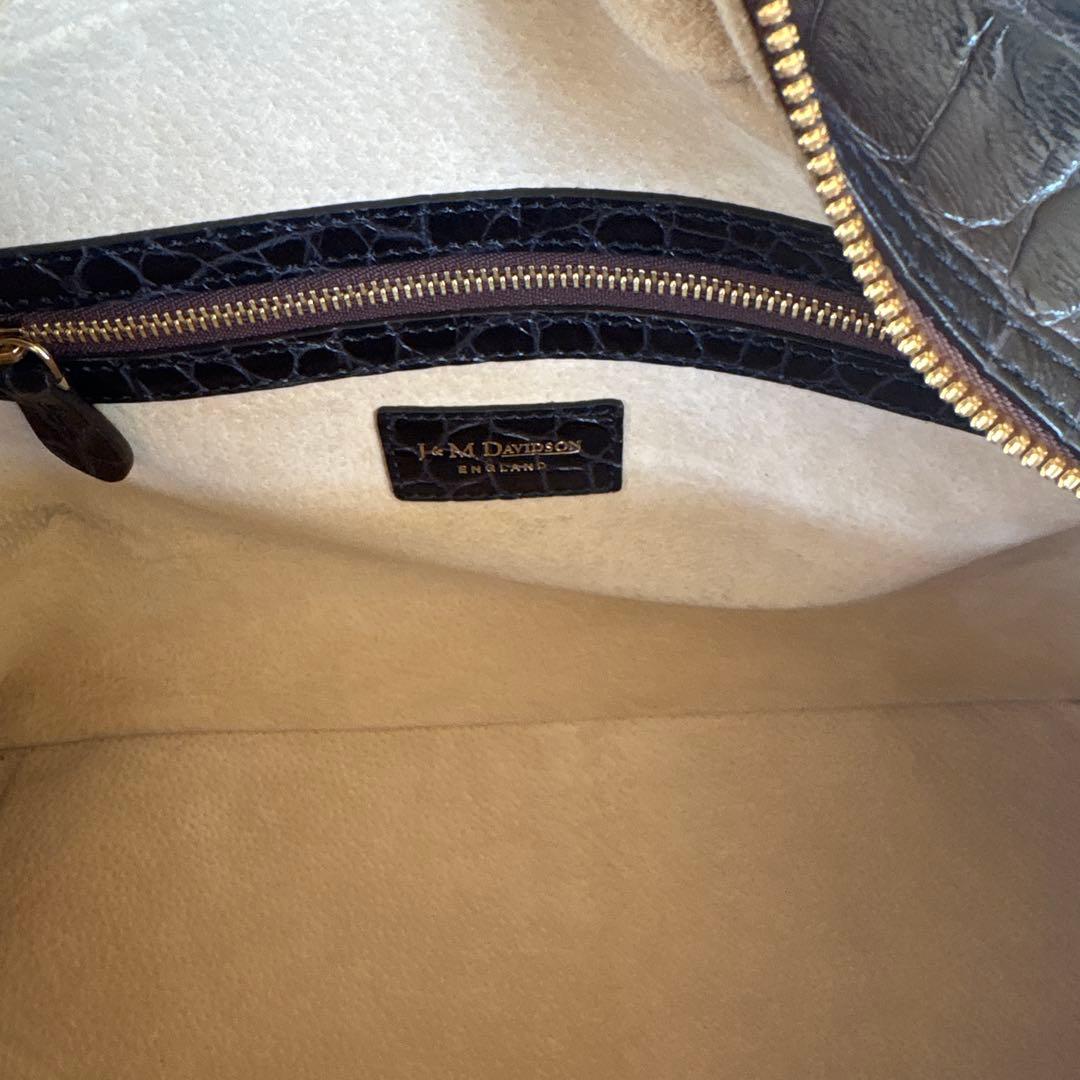 J&M DAVIDSON　クロコ 型押しレザーボストン/VIVI