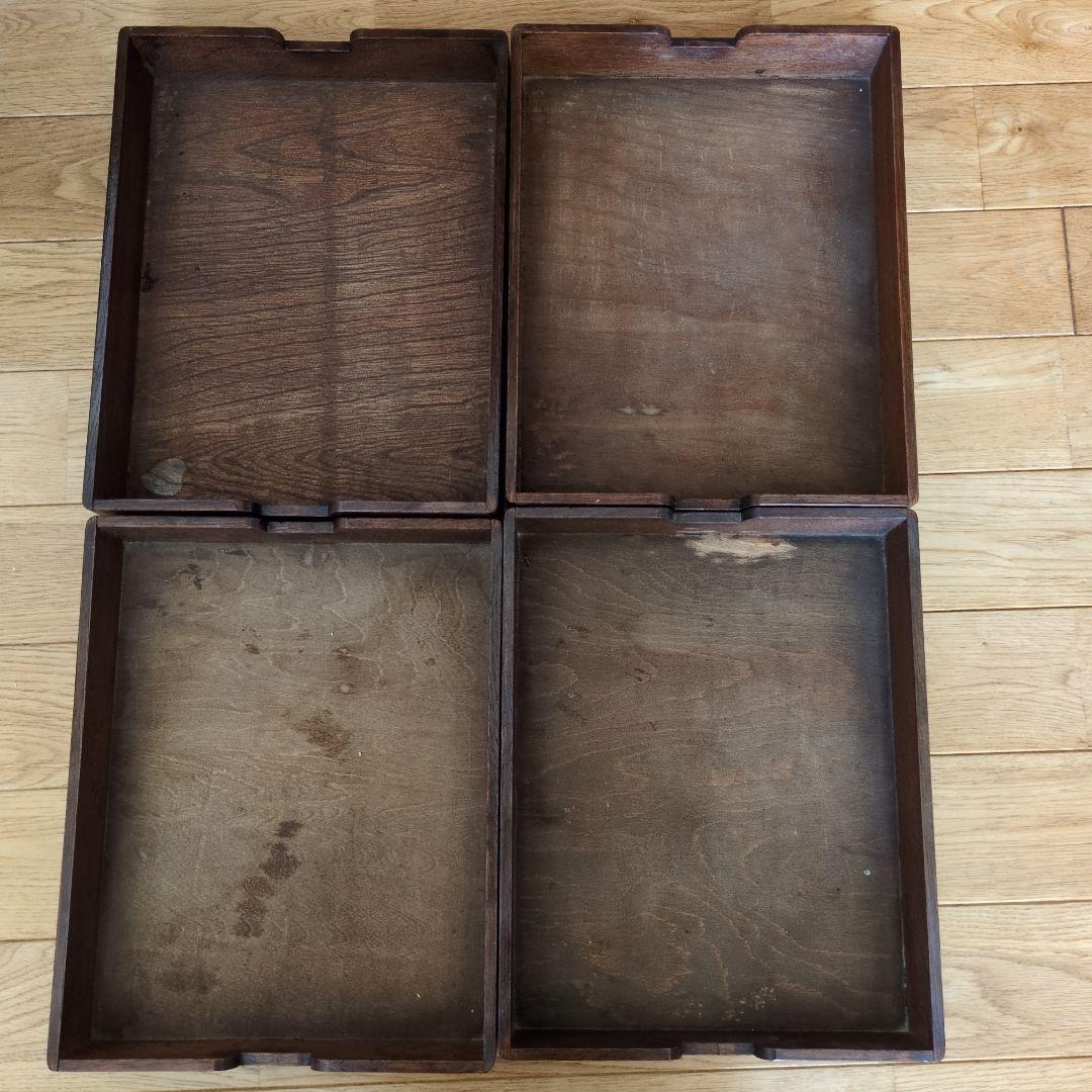 昭和レトロ　小引き出し　日本製 4段 木製小物収納 ダークブラウン