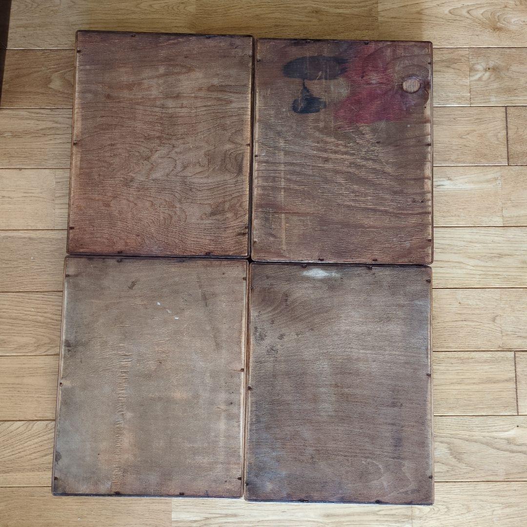 昭和レトロ　小引き出し　日本製 4段 木製小物収納 ダークブラウン