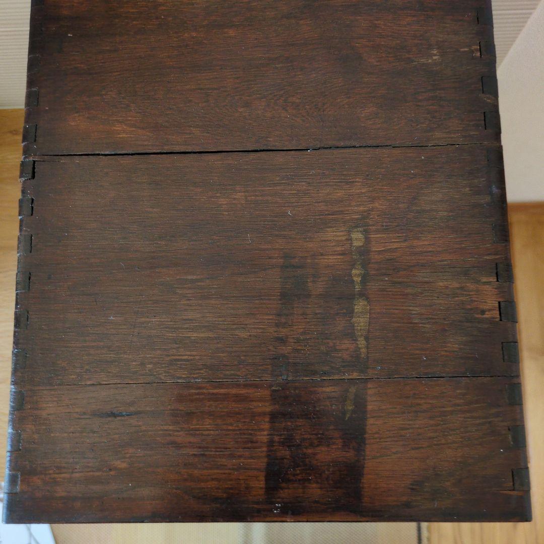 昭和レトロ　小引き出し　日本製 4段 木製小物収納 ダークブラウン