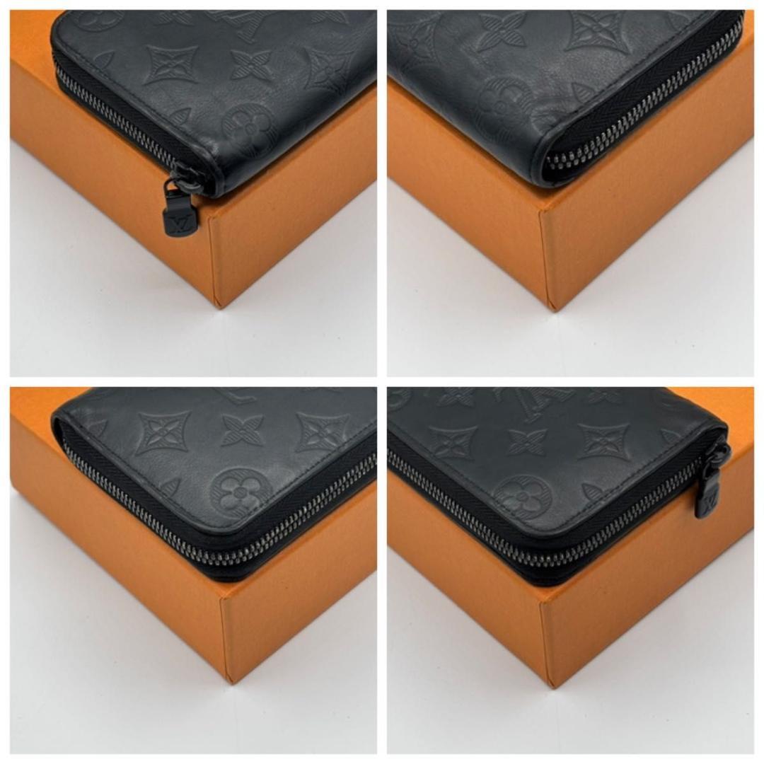 極美品 ルイヴィトン シャドウ ジッピーウォレット ヴェルティカル 長財布 黒