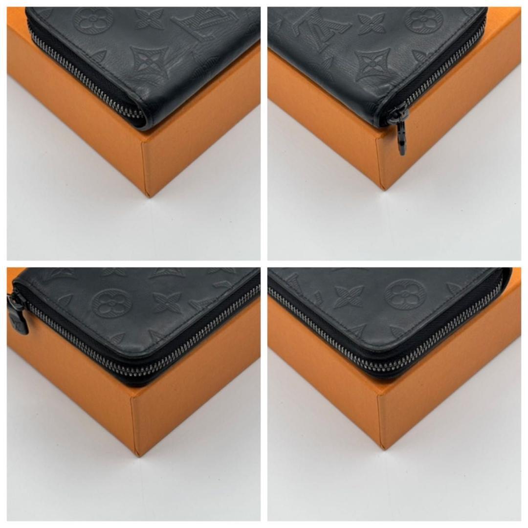 極美品 ルイヴィトン シャドウ ジッピーウォレット ヴェルティカル 長財布 黒