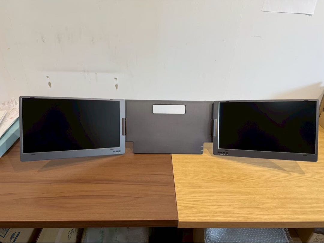 箱無し 取説なし ノートPC用 デュアルポータブルモニター 360度回転