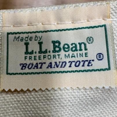 80s 2色ギザタグ エルエルビーン トートバッグ LLBEAN 紺　M 古着