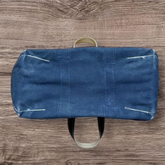 80s 2色ギザタグ エルエルビーン トートバッグ LLBEAN 紺　M 古着