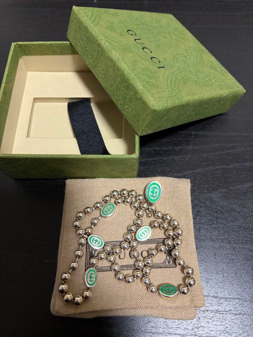gucci ボールチェーンネックレス　シルバー925